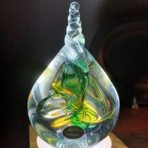 Artist Signed Blown Glass Sculpture NWT